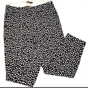 J. Crew Black & White‎ Heart Cropped Pants Women's Size 2 Capri Casual Summer
